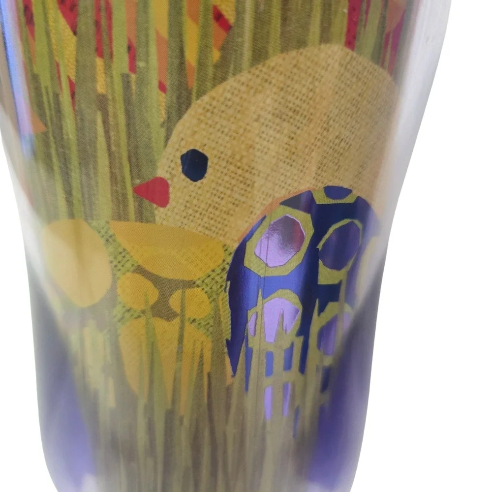 Lot‎ Of 2 Starbucks Travel Tumblers 2004 Blue Foil Poppy/2007-2008 Easter 16 oz